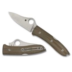 SPYDERCO SpyOpera Brown PlainEdge Folding Knife (C255CMP)