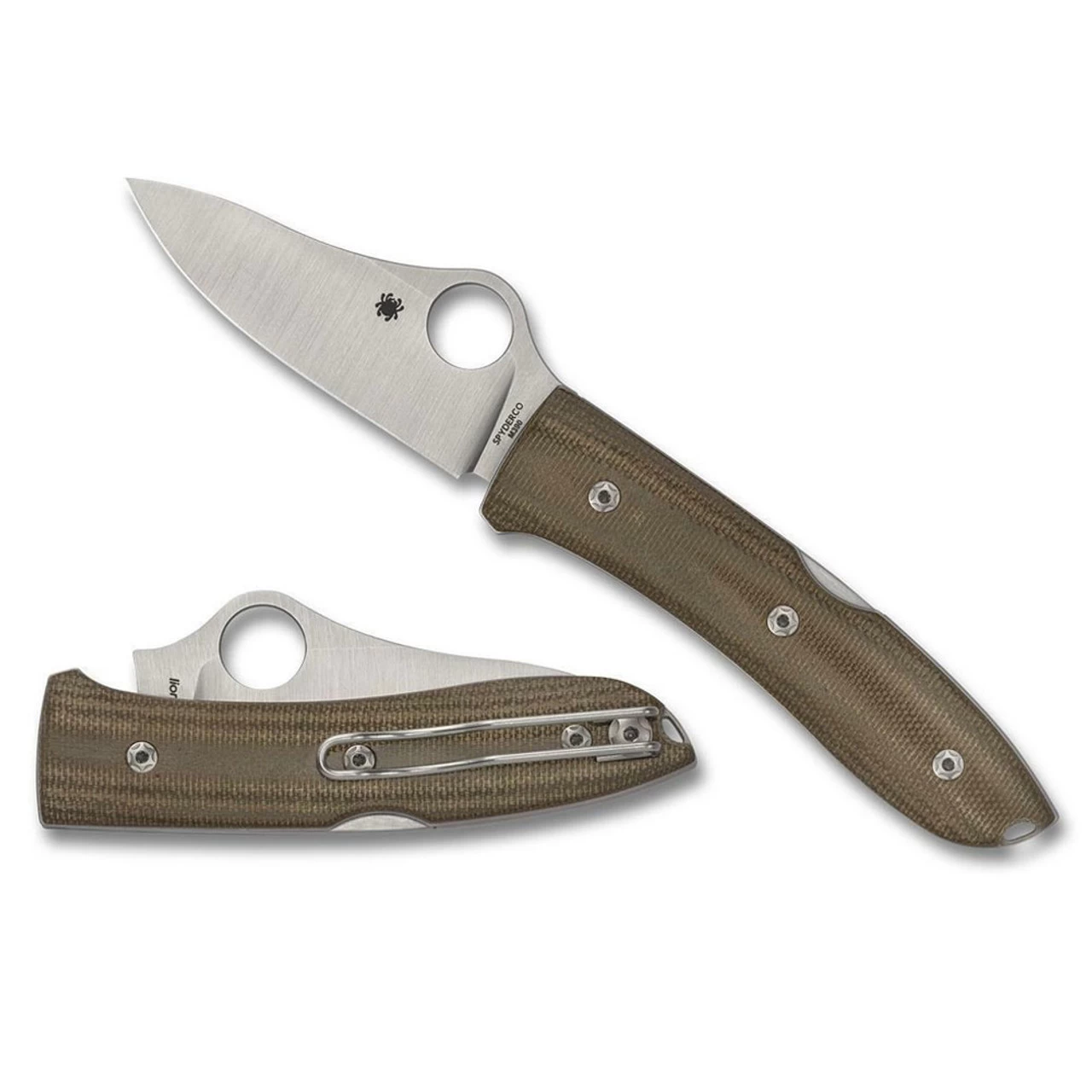 SPYDERCO SpyOpera Brown PlainEdge Folding Knife (C255CMP)