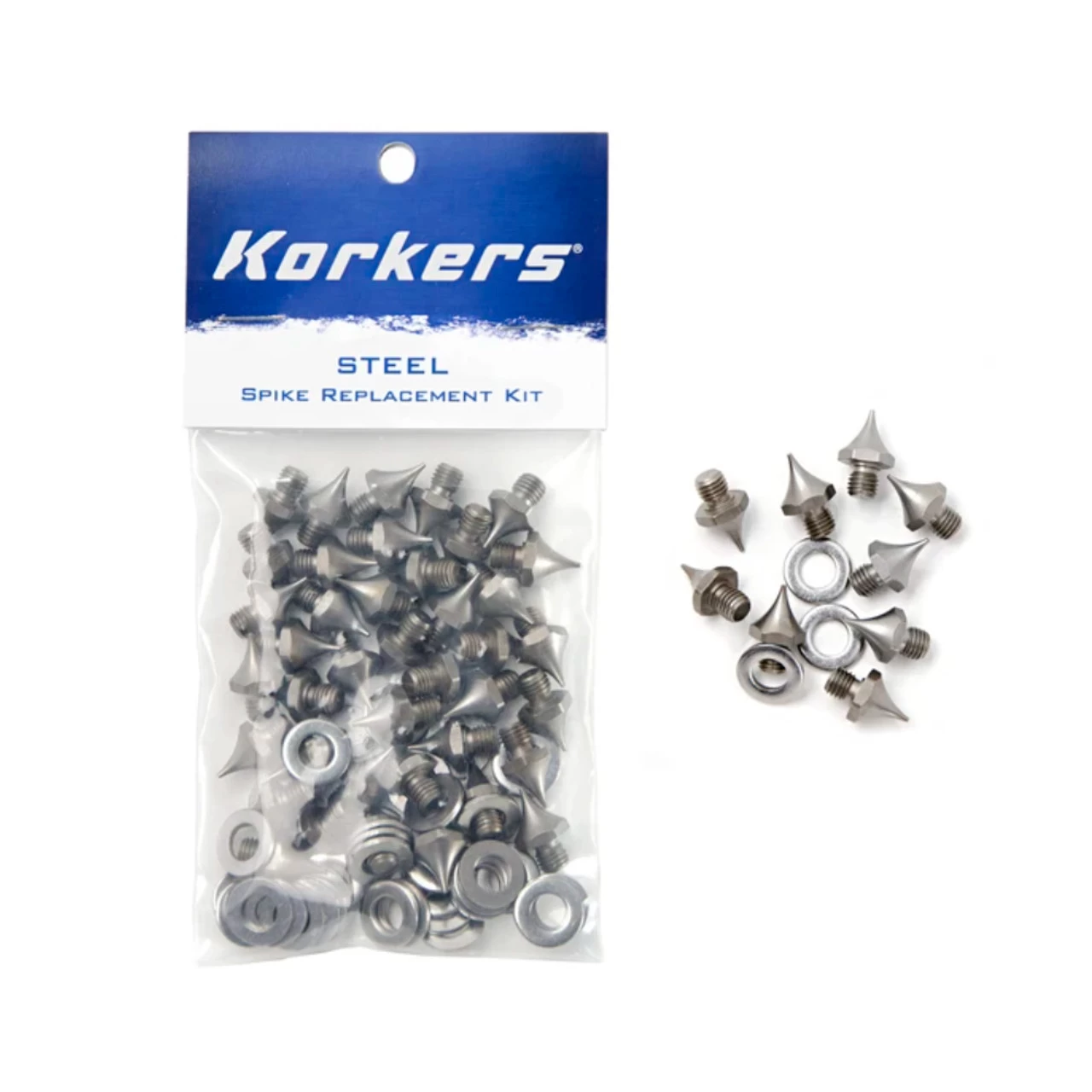 KORKERS TuffTrax Threaded Silver Steel Spike Pack - Image 4