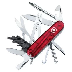 VICTORINOX Swiss Army CyberTool 34 Ruby Pocket Knife With Bit Case (1.7725.T-X1)