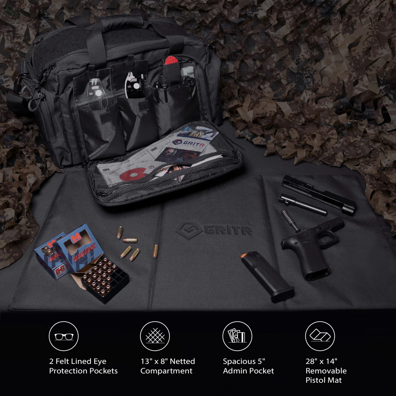 GRITR Tactical Duffle Shoulder Storage Duty Travel Range Bag - All Colors - Image 2