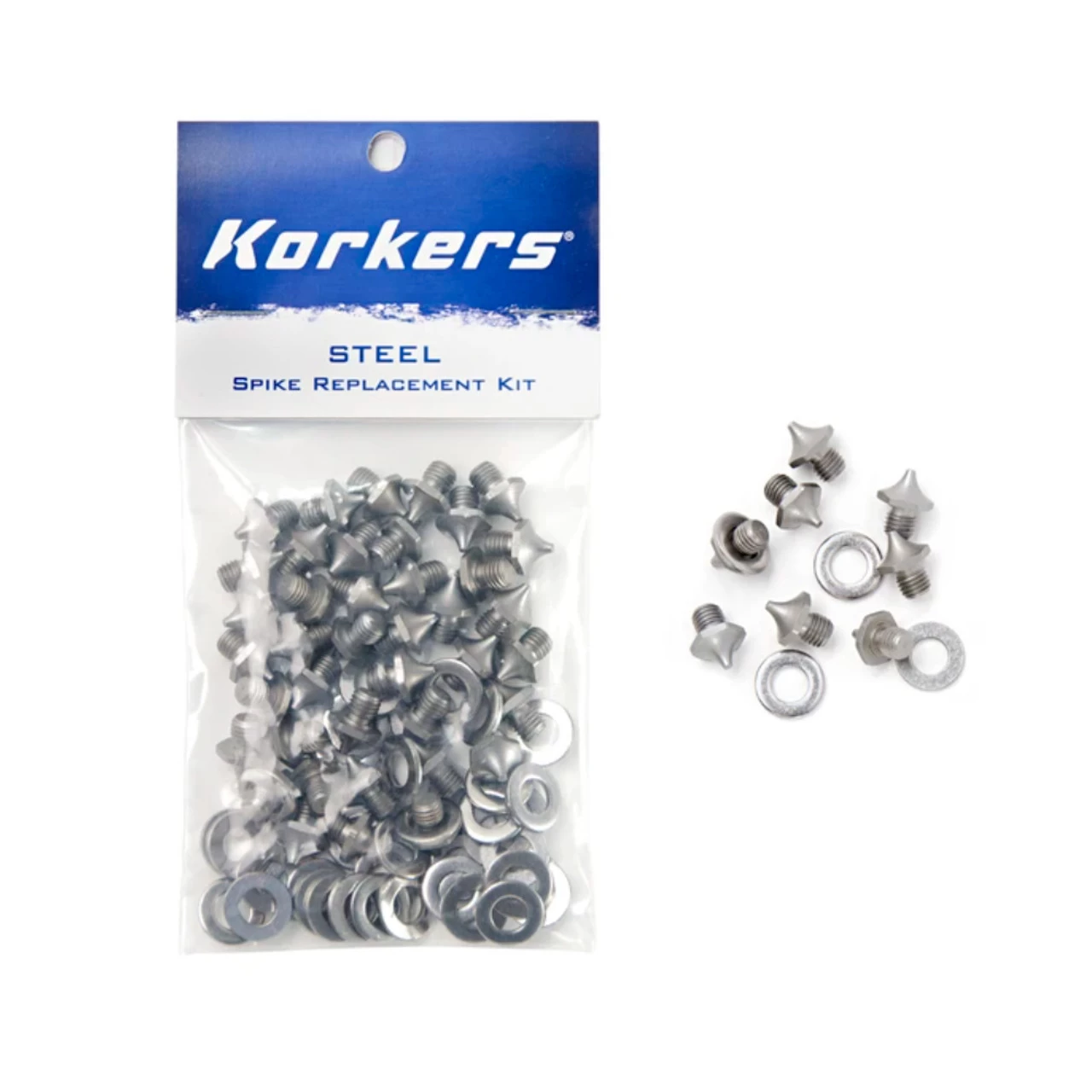KORKERS TuffTrax Threaded Silver Steel Spike Pack - Image 2