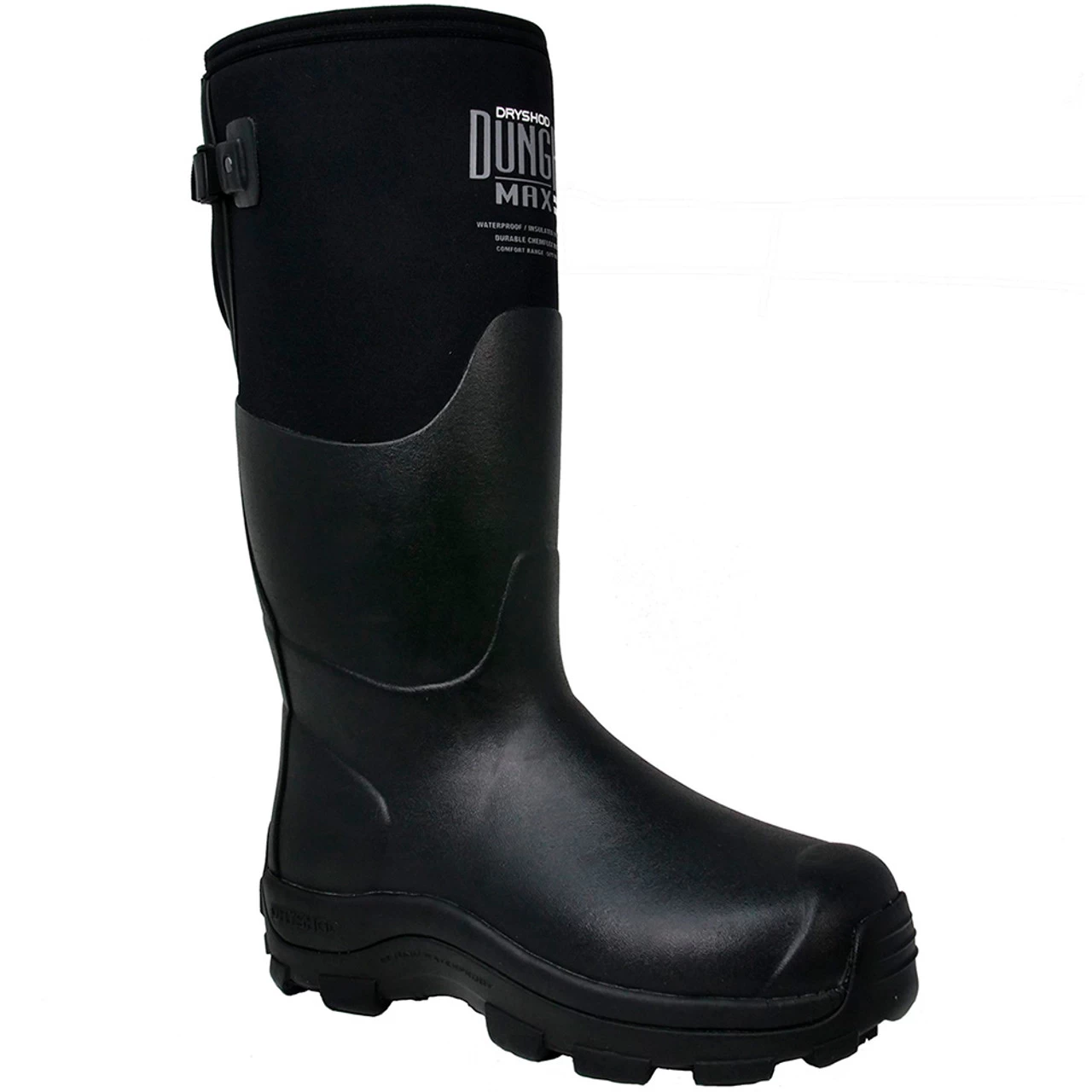DRYSHOD Men's DungHo Max Gusset Extreme-Cold Conditions Barnyard Black/Gray Boot (DHMG-MH-BK)