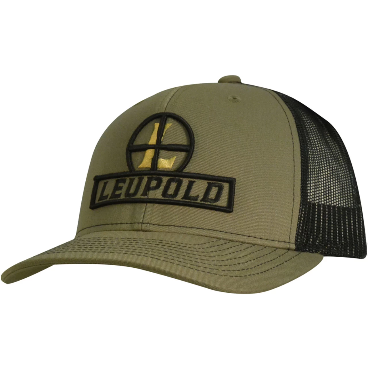LEUPOLD L Optics Dark Green/White Flat Brim Trucker Hat (170585) - Image 2