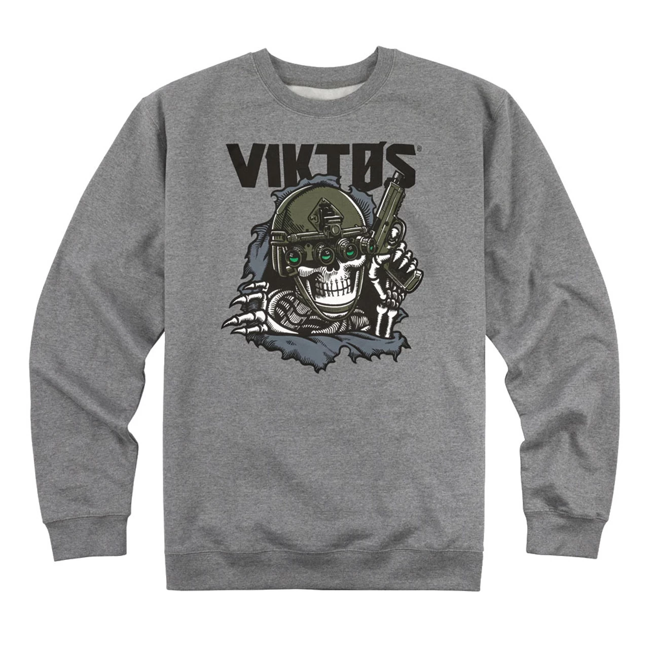 VIKTOS Men's Breacher Crewneck Fleece Dark Grey Heather Sweatshirt (17020)