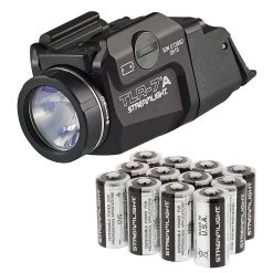 STREAMLIGHT TLR-7A Flex 500 Lumens Tactical Weapon Light With 12 Lithium Batteries (STR-69424-85177-BUNDLE)