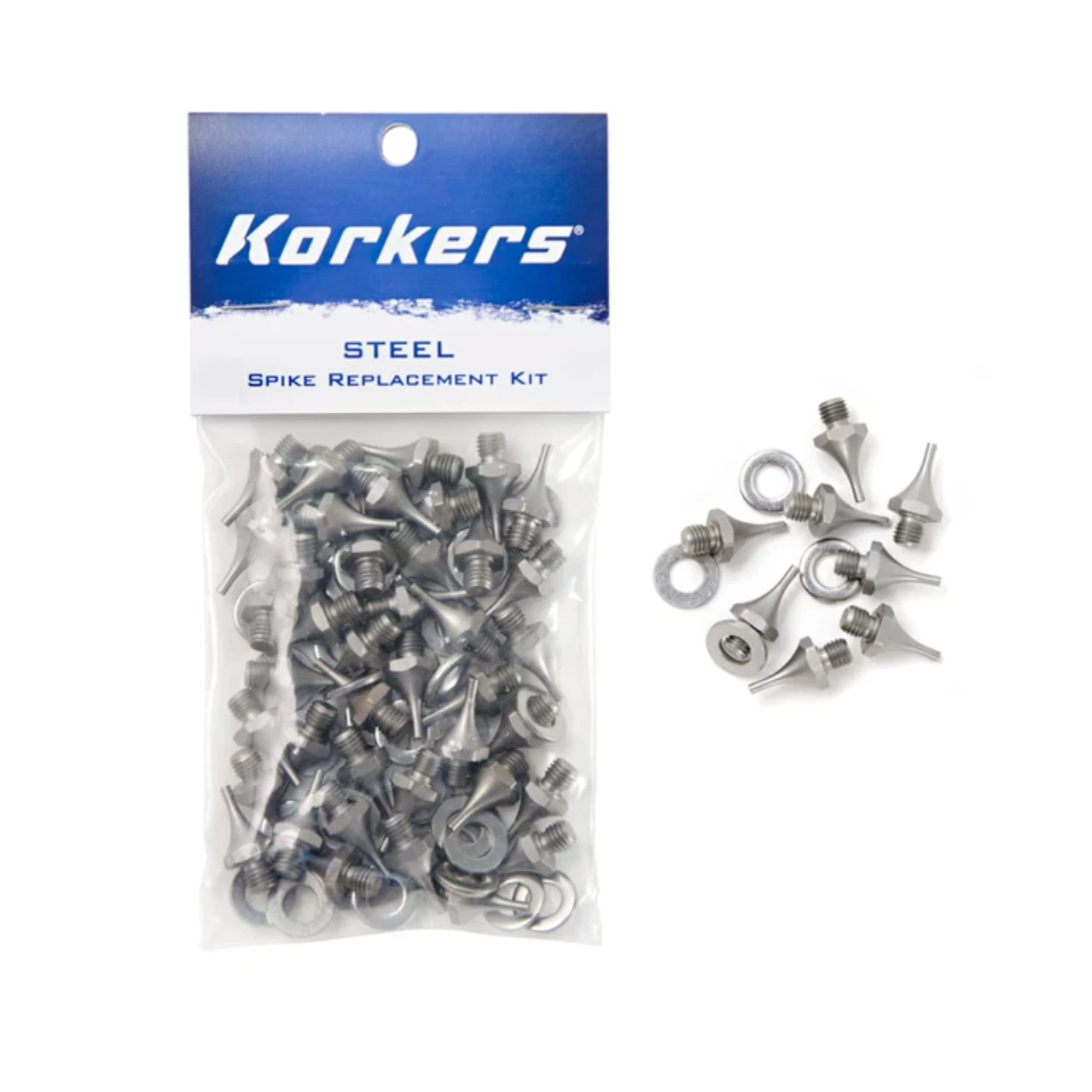 KORKERS TuffTrax Threaded Silver Steel Spike Pack - Image 6