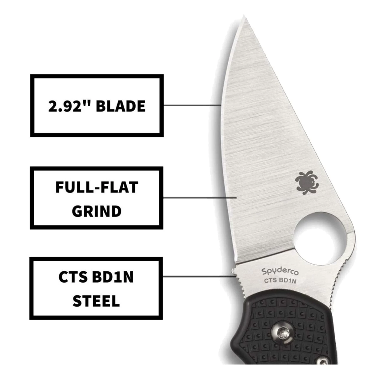 SPYDERCO Para 3 Lightweight 2.92in Chromium Steel Knife (C223PBK) - Image 4