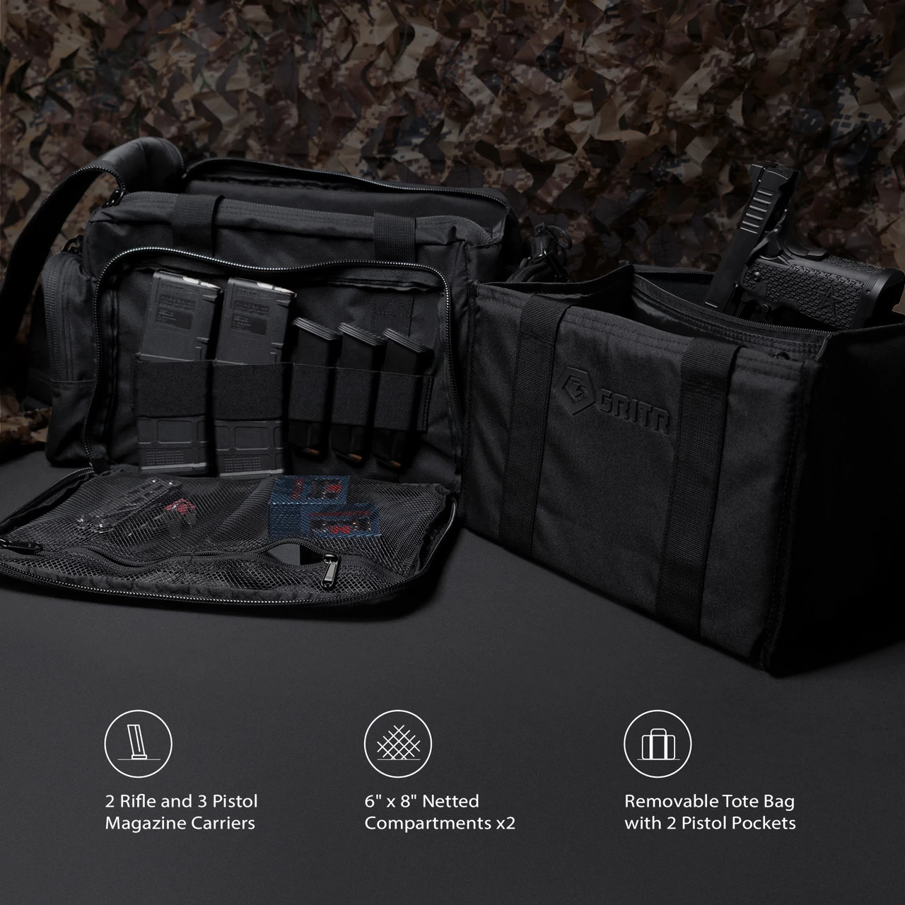 GRITR Tactical Duffle Shoulder Storage Duty Travel Range Bag - All Colors - Image 3